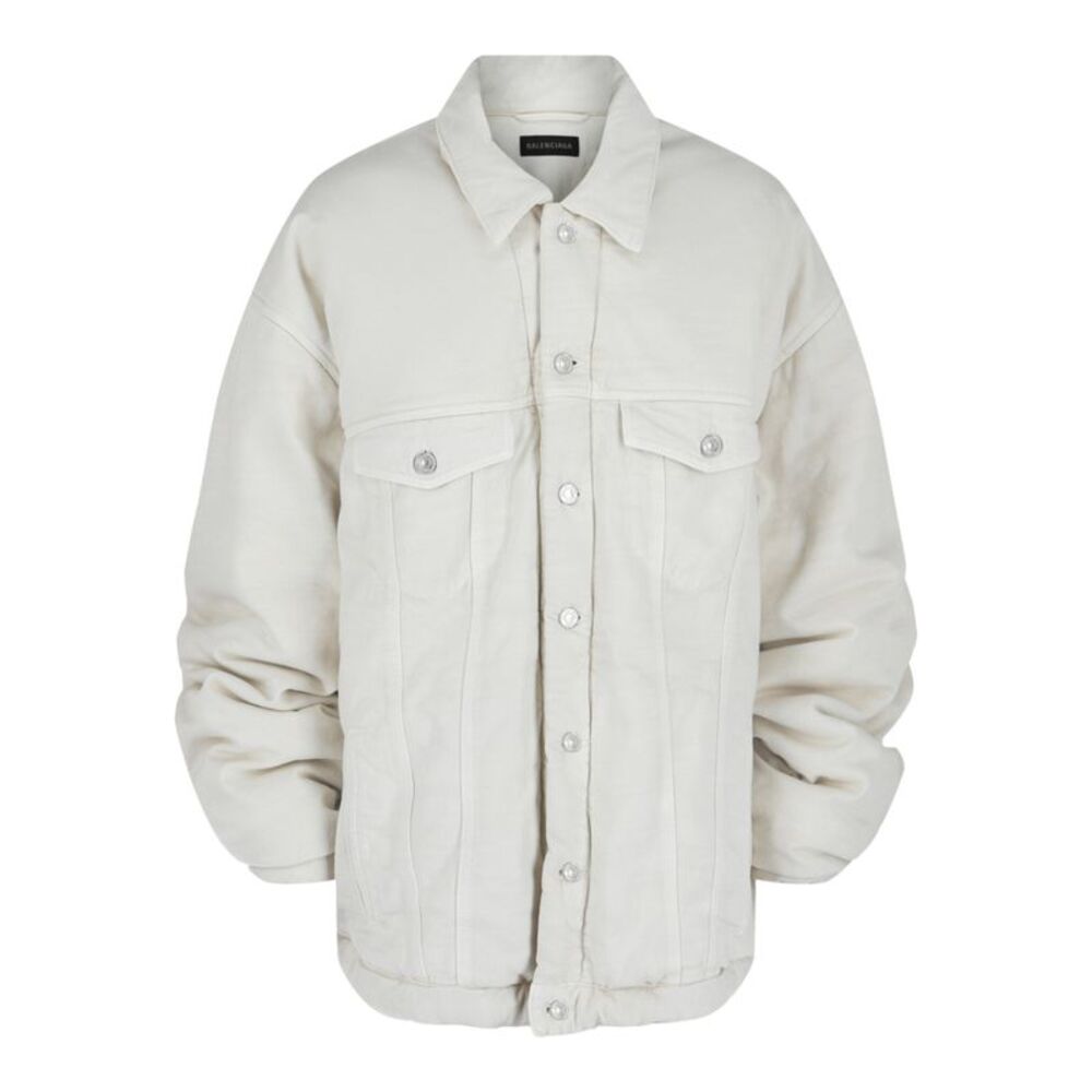 Balenciaga Padded Denim Jacket White Mens